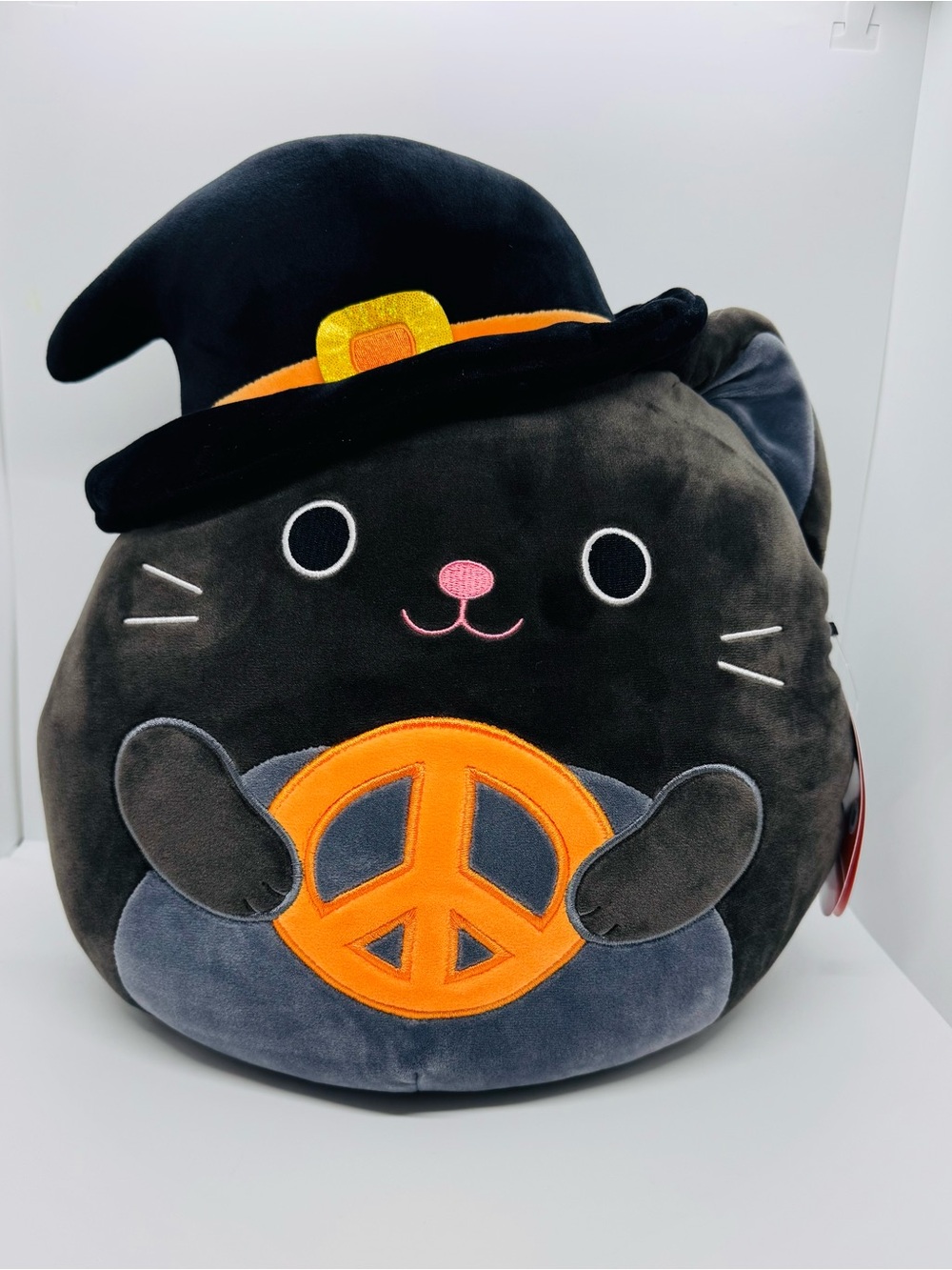NWT Squishmallows 12” Rambly Black Cat Witch Peace Sign Halloween 2023 Plush